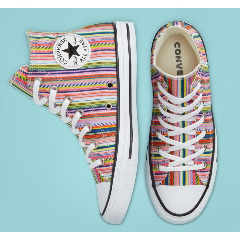 Chuck Taylor Converse Summer Stripes High Top Shoe - Picture 2 of 2